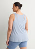 Textured Striped Swing Tank Top with Racerback Fooler - Active Zone