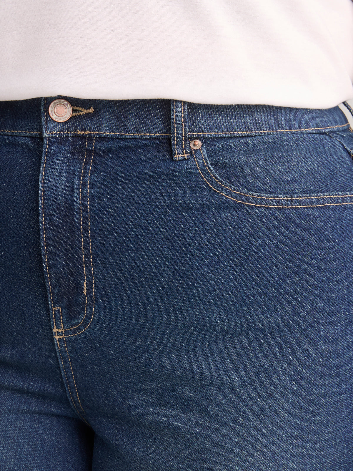 Petite, Curvy-Fit Mid-Rise Wide-Leg Jean - d/C jeans
