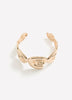 Golden Nautilus Shell-Shaped Cuff Bracelet