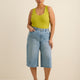 Jean culotte taille moyenne à jambe évasée, coupe galbée - d/C JEANS