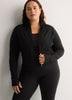 Black Mock-Neck Perfect Storm Cropped Training Jacket - Fabletics