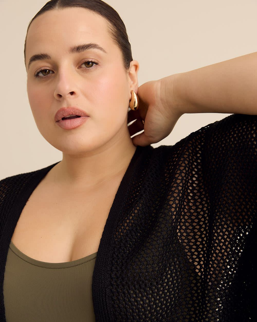 Cape à mailles ajourées