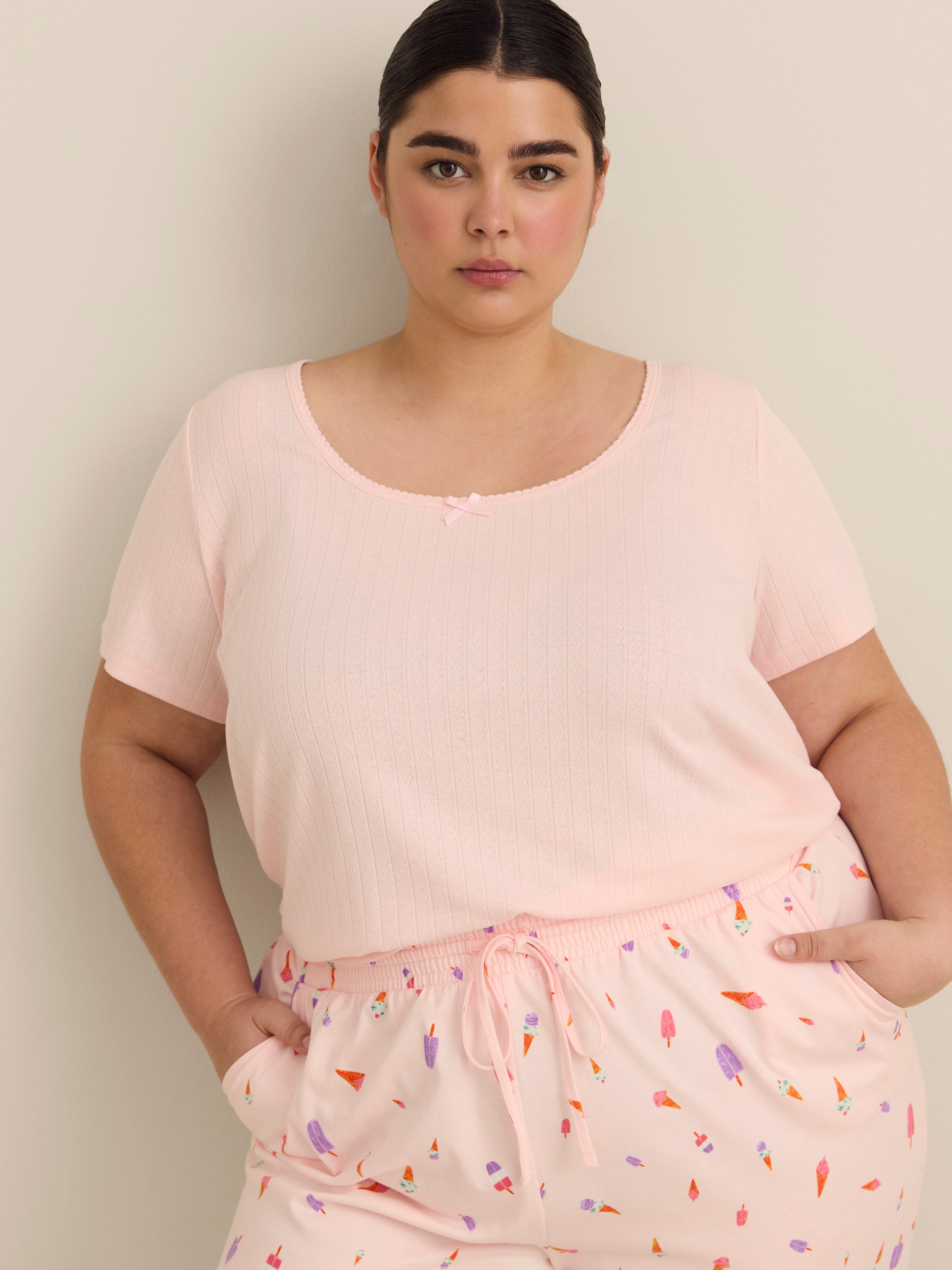 Pointelle Short-Sleeve Pyjama Top - ti Voglio
