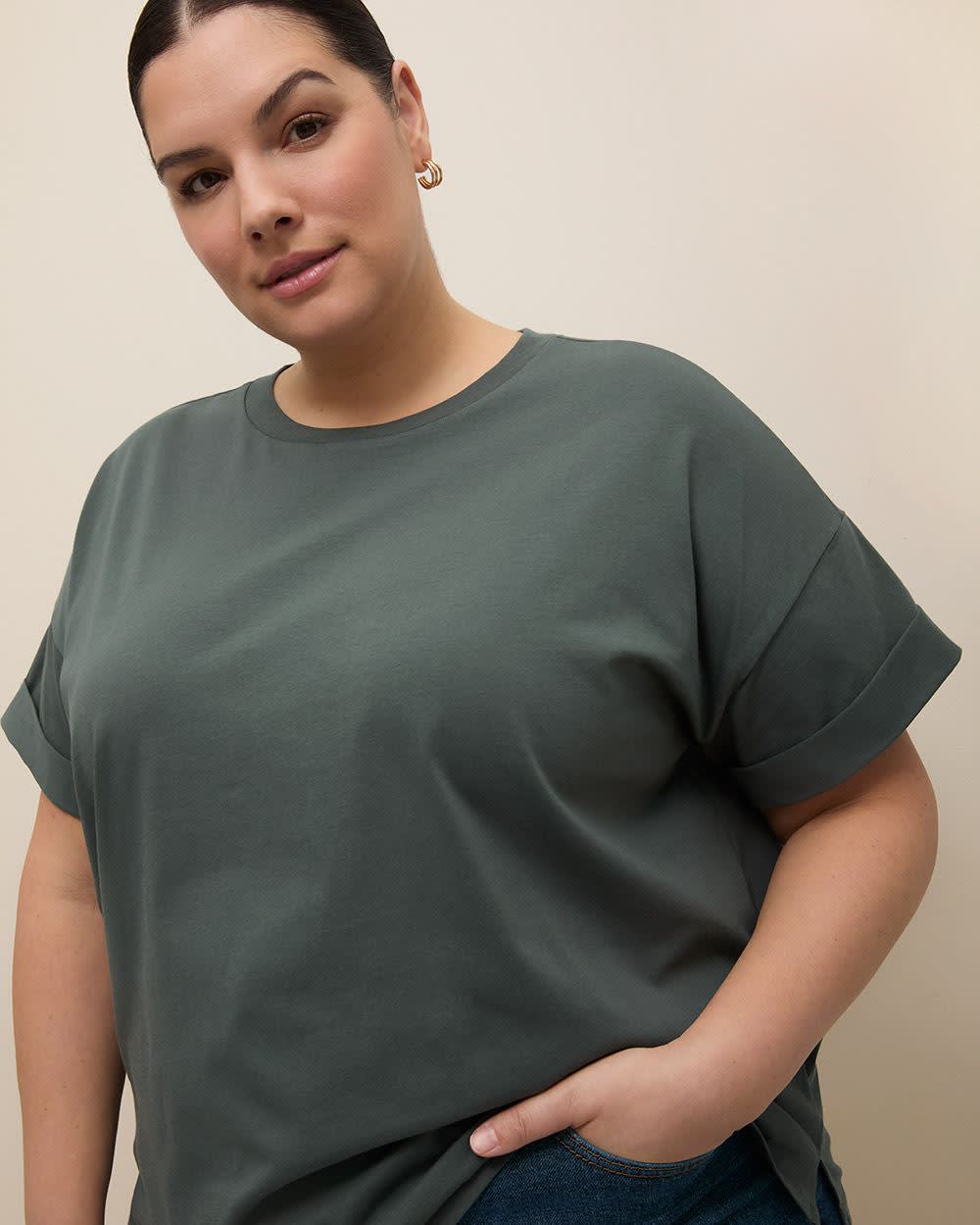 Boxy Short-Sleeve Cotton T-Shirt - PENN. Essentials