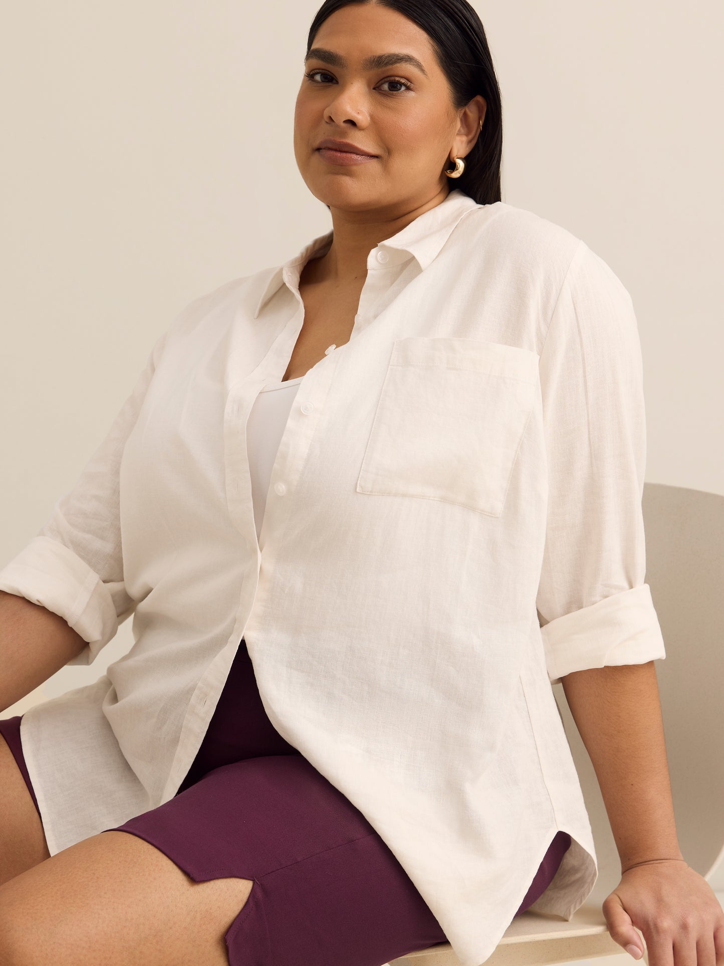 Short bermuda en coton, coupe ingénieuse