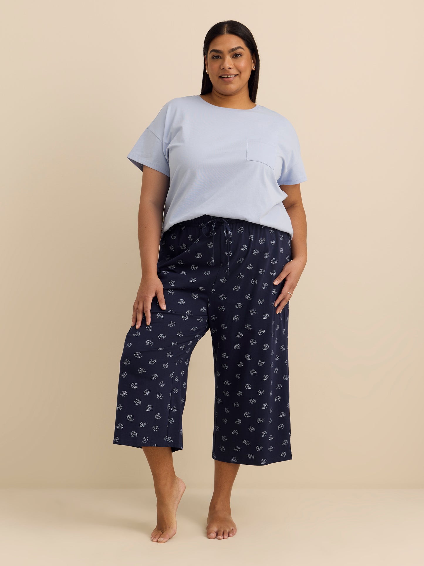 Printed Cotton Capri Jogger - ti Voglio
