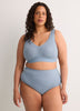 Blue Wireless Padded Scalloped Lace Bra - ti Voglio