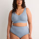 Blue Wireless Padded Scalloped Lace Bra - ti Voglio