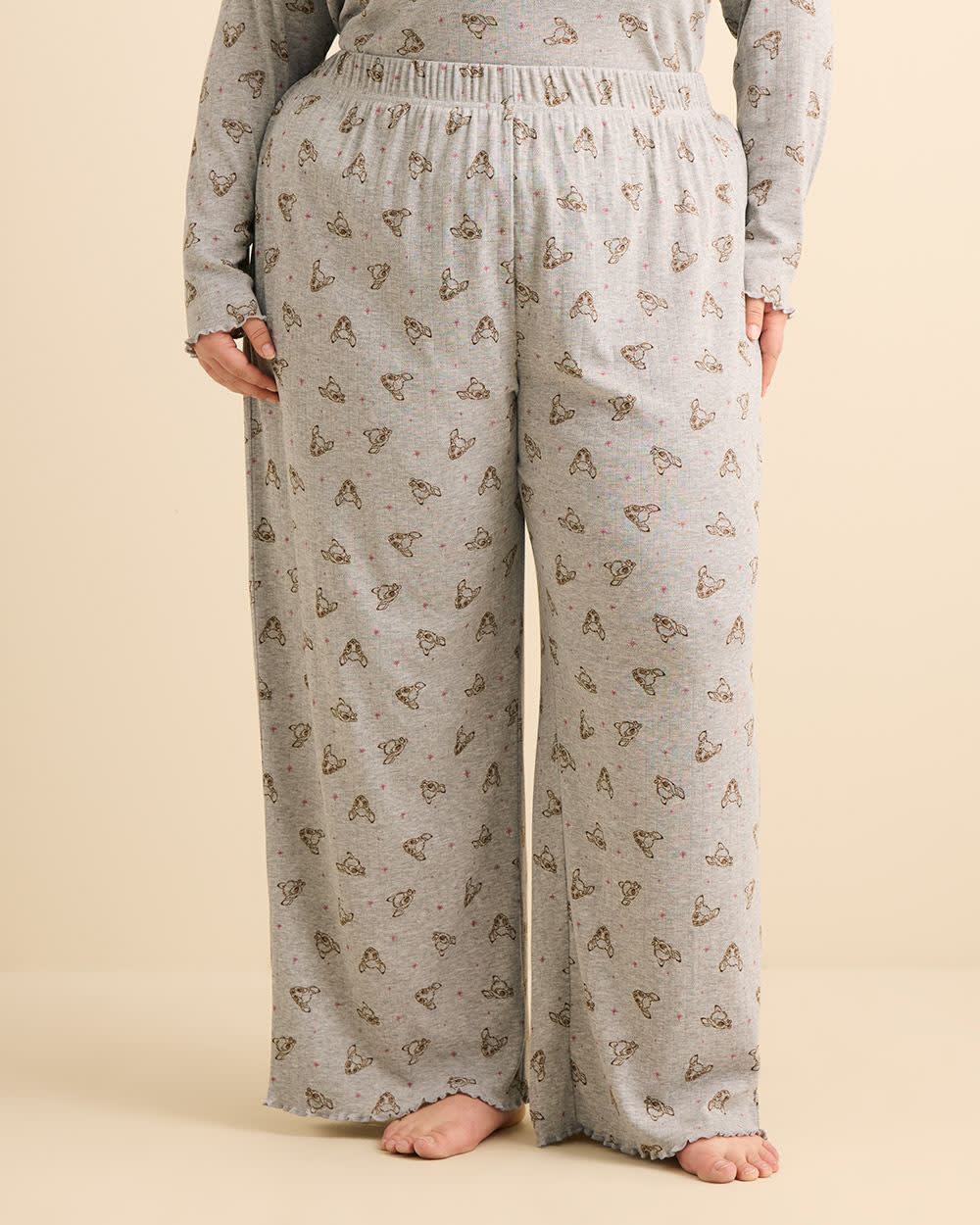 Pantalon de pyjama de Bambi en pointelle gris chiné - ti Voglio