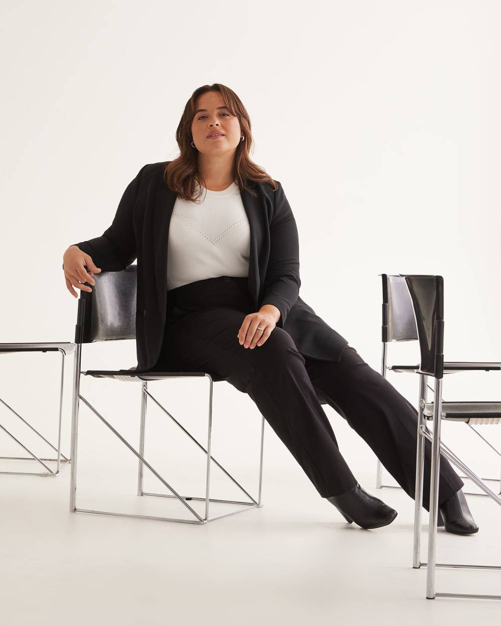 Responsible, Petite, Black Curvy-Fit Straight-Leg Pant