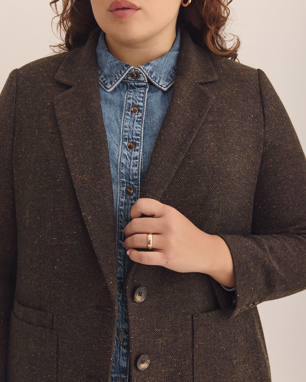 Brown Wool Blend Blazer