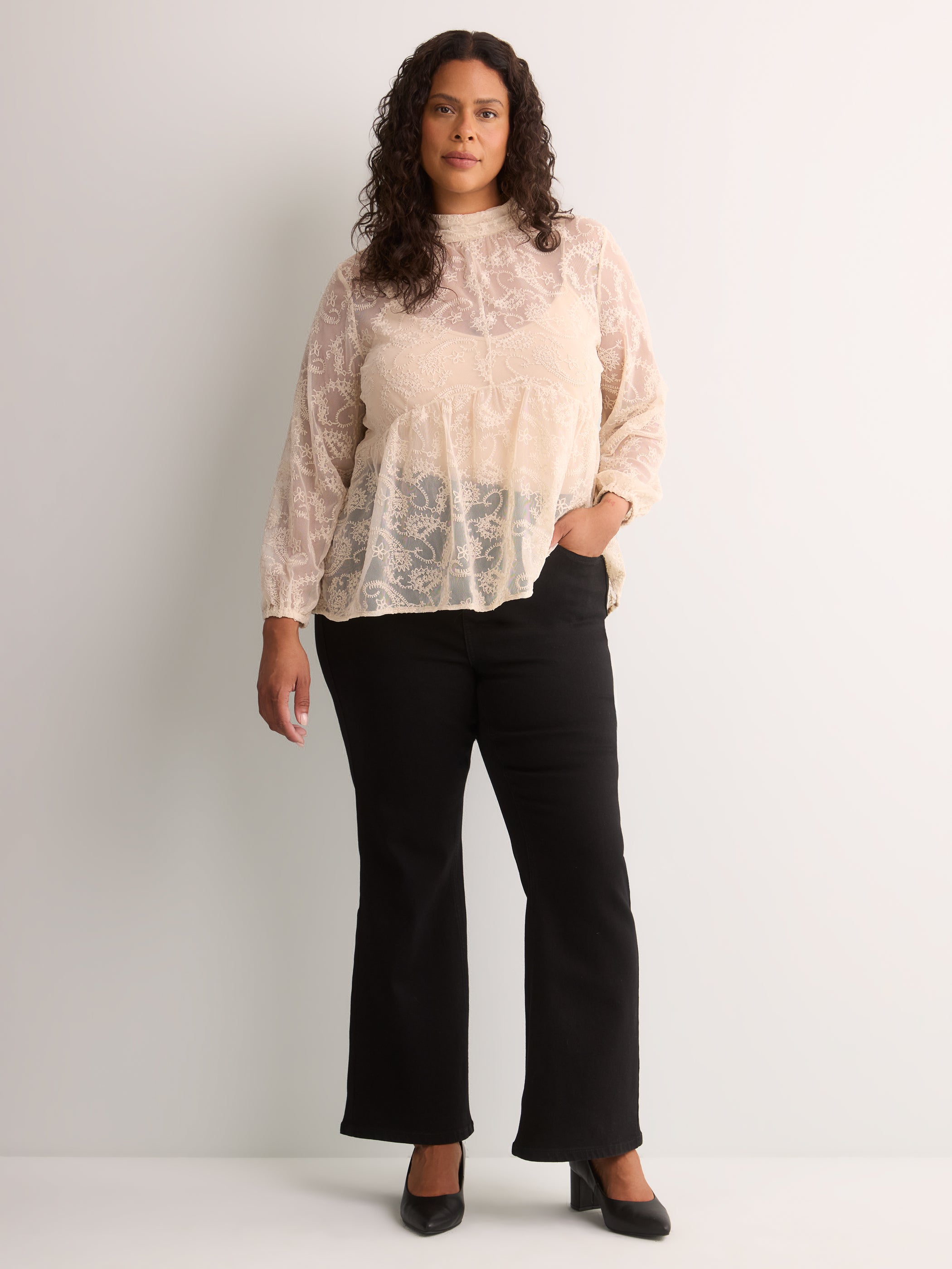 Classic-Fit High-Rise Flared-Leg Denim Pant - d/C jeans