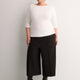 Pintuck Pull-On Crop Culotte Pant