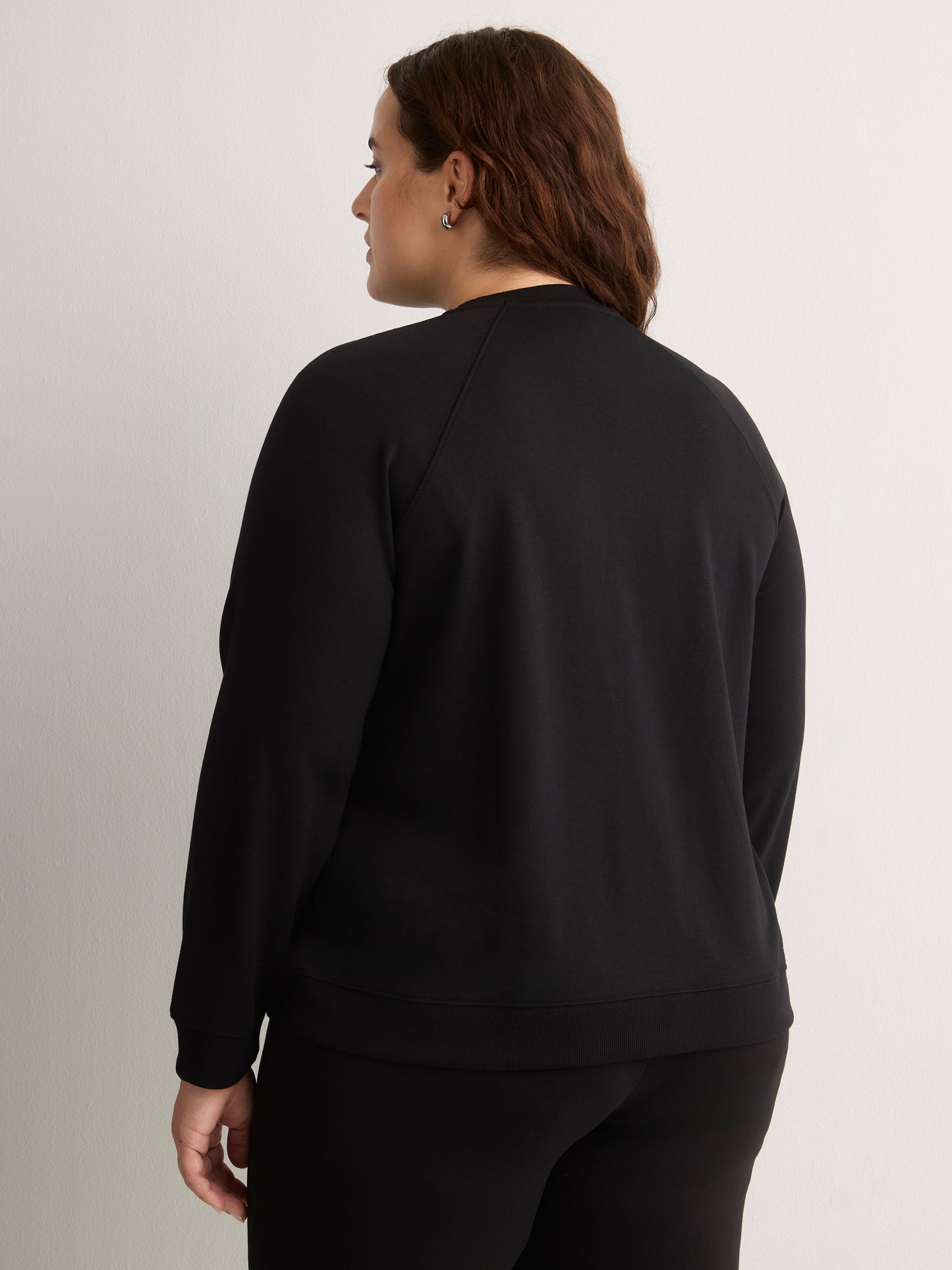 Loose French Terry Raglan-Sleeve Crew-Neck Sweatshirt