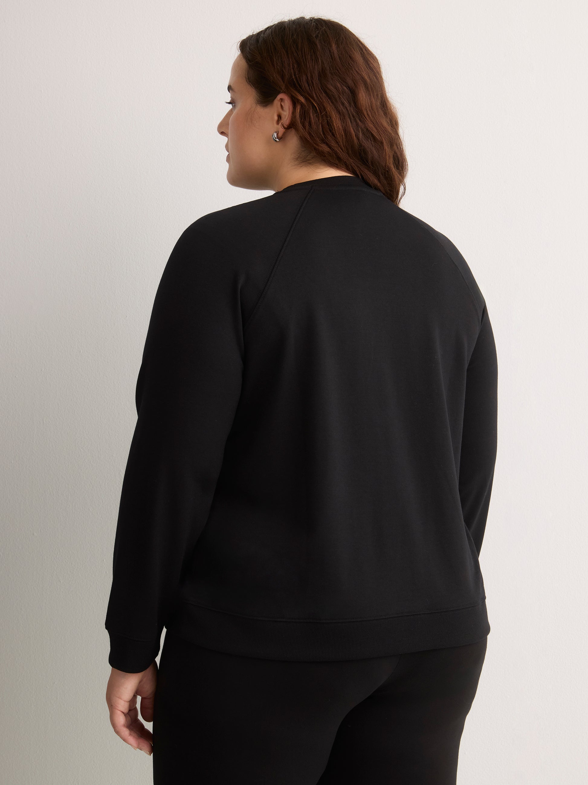 Loose French Terry Raglan-Sleeve Crew-Neck Sweatshirt