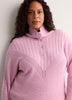 Loose Half-Placket Cable Knit Sweater