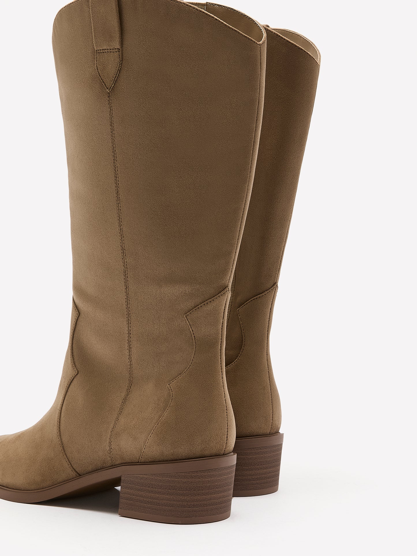 Wide Width, Sand Microsuede Tall Western Boot