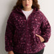 Hooded Red Leopard-Print Sherpa Zippered Jacket - Active Zone