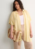 Loose-Fit Short-Sleeve Crinkle Buttoned-Down Tunic