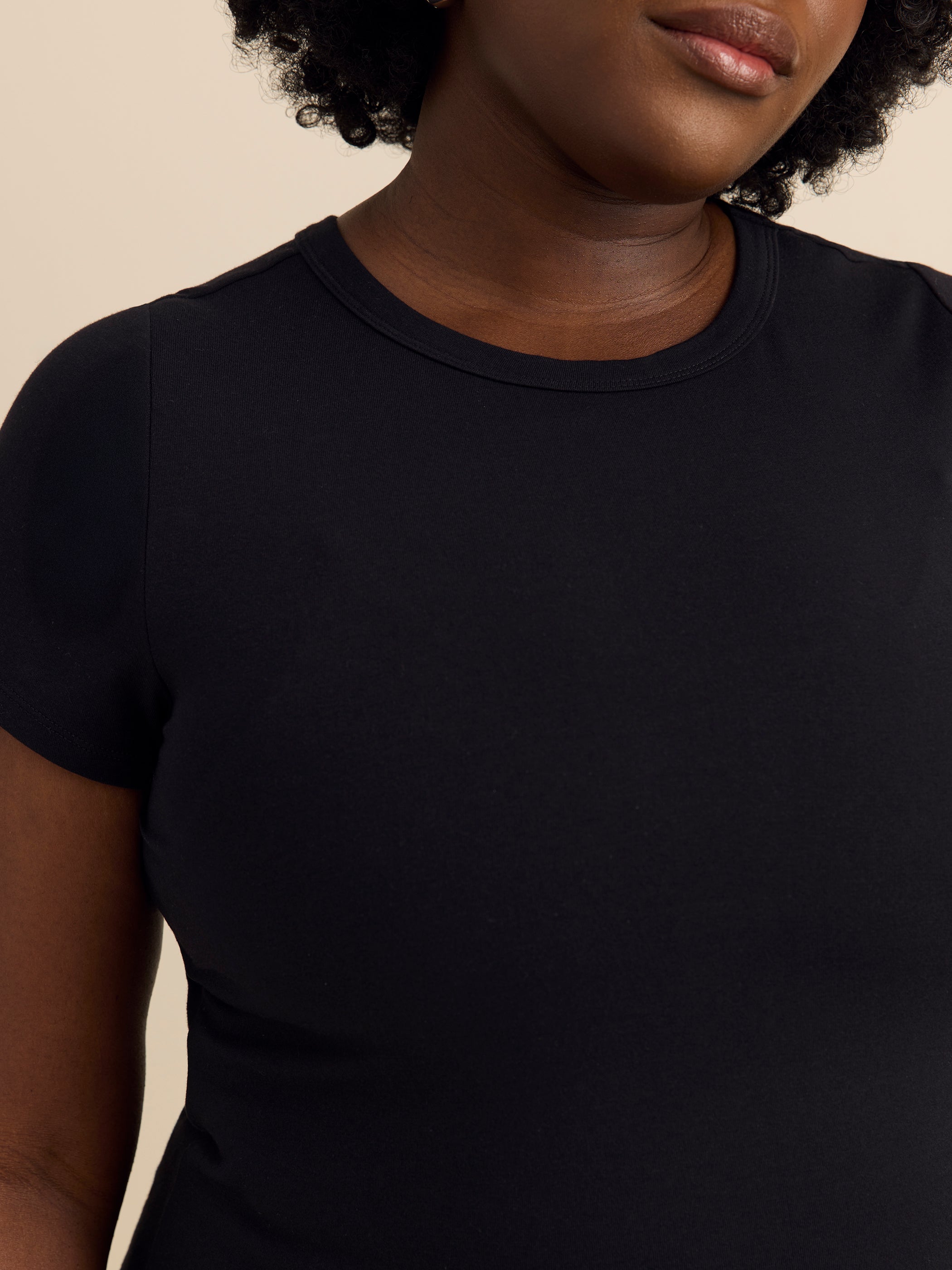 T-shirt à petites manches et col rond - Addition Elle