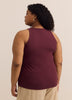 Fitted Halter-Neck Rib Knit Tank Top