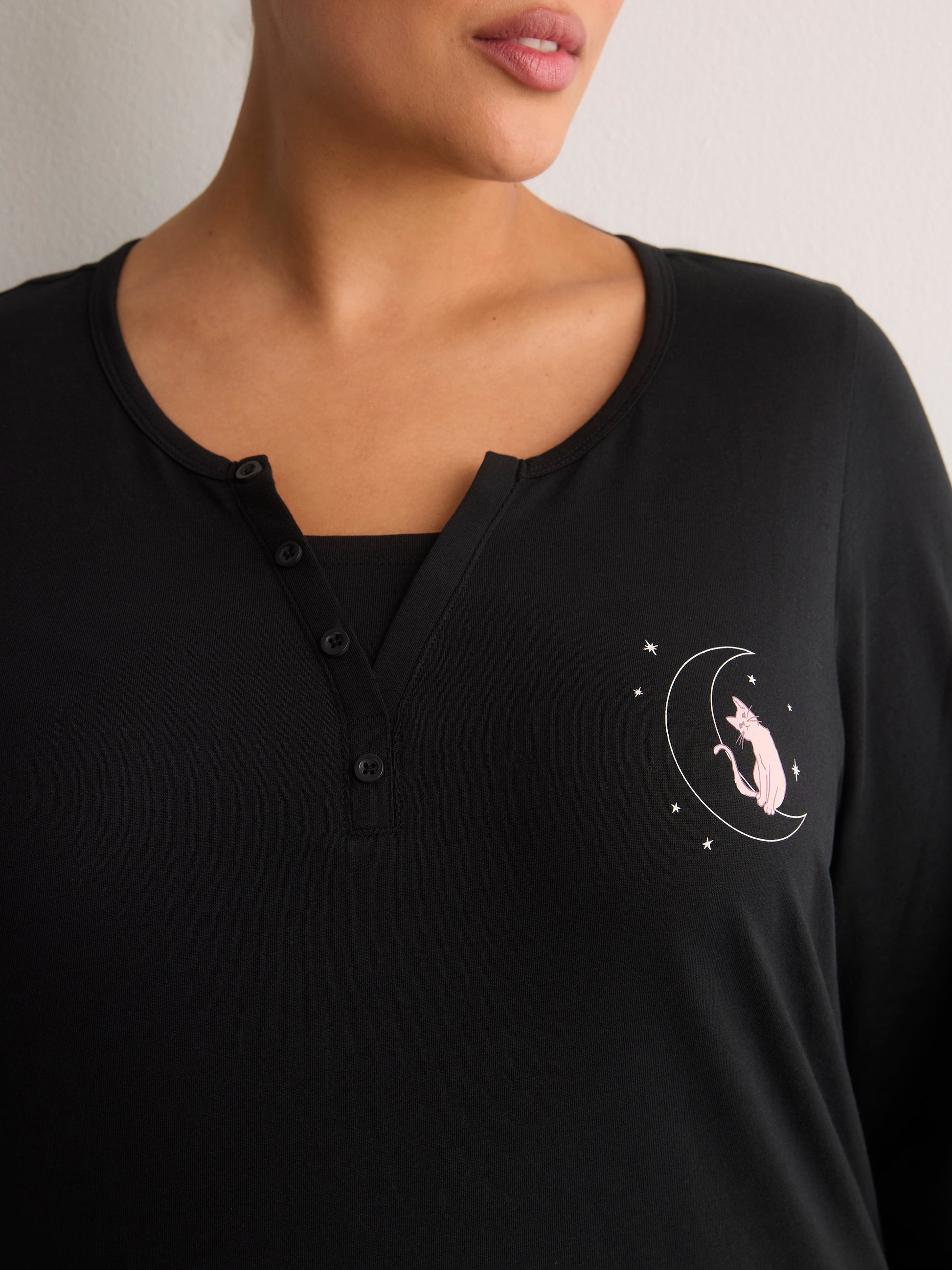 Modern-Fit Fooler Henley Pyjama Top - tiVOGLIO