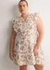 Short Flutter-Sleeve Swing Dress