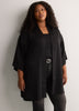 Black Satin Loose Tunic Kimono