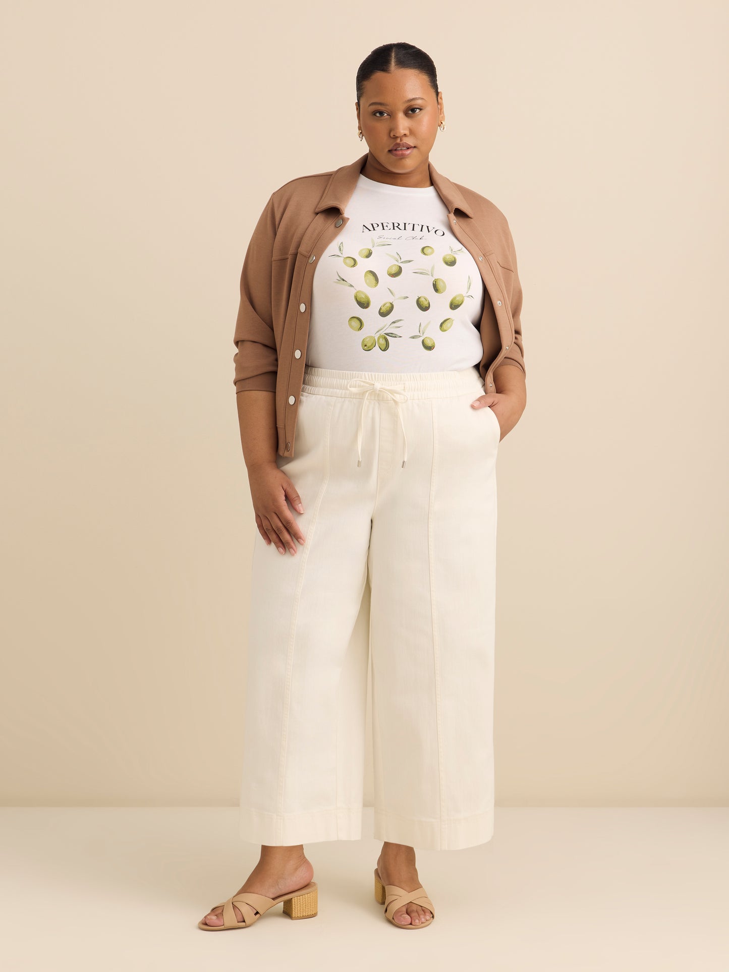 Jean court à jambe large et à  taille mi-haute - d/C JEANS