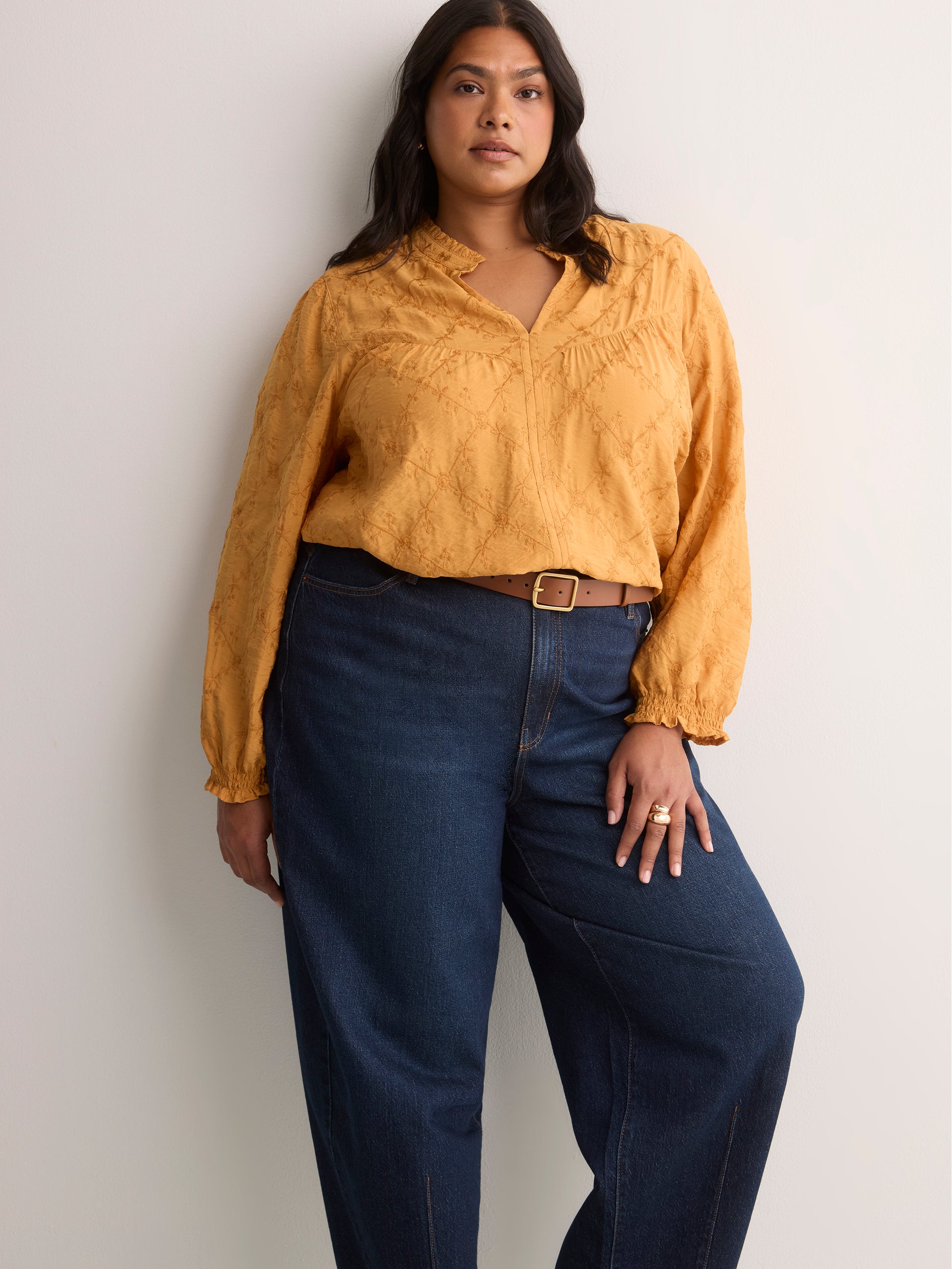 Classic-Fit High-Rise Barrel Jeans - d/C jeans