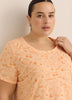 Curvy-Fit Printed Short-Sleeve Crew-Neck Tee