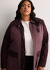 Long Two-Tone Barn Jacket with Corduroy Collar