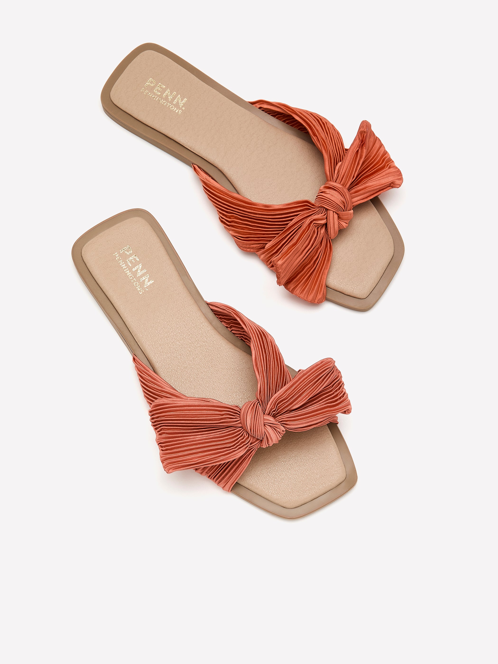 Extra Wide Width, Knotted Pleated Flat Slip-On Sandal