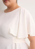 Responsible, Cape Flutter-Sleeve Silky Blouse with Self Sash