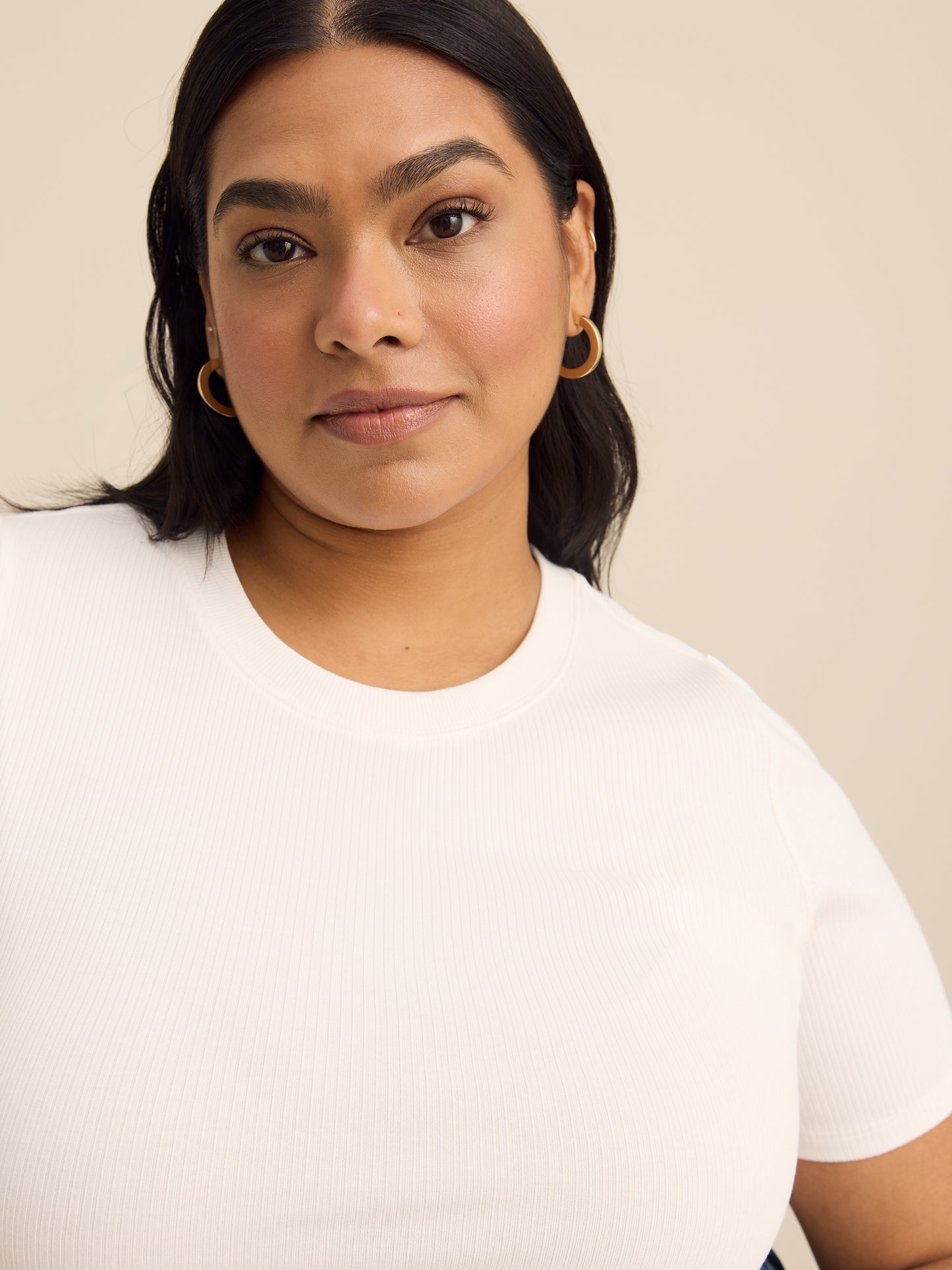 Curvy-Fit Crewneck Tee with Placement Print