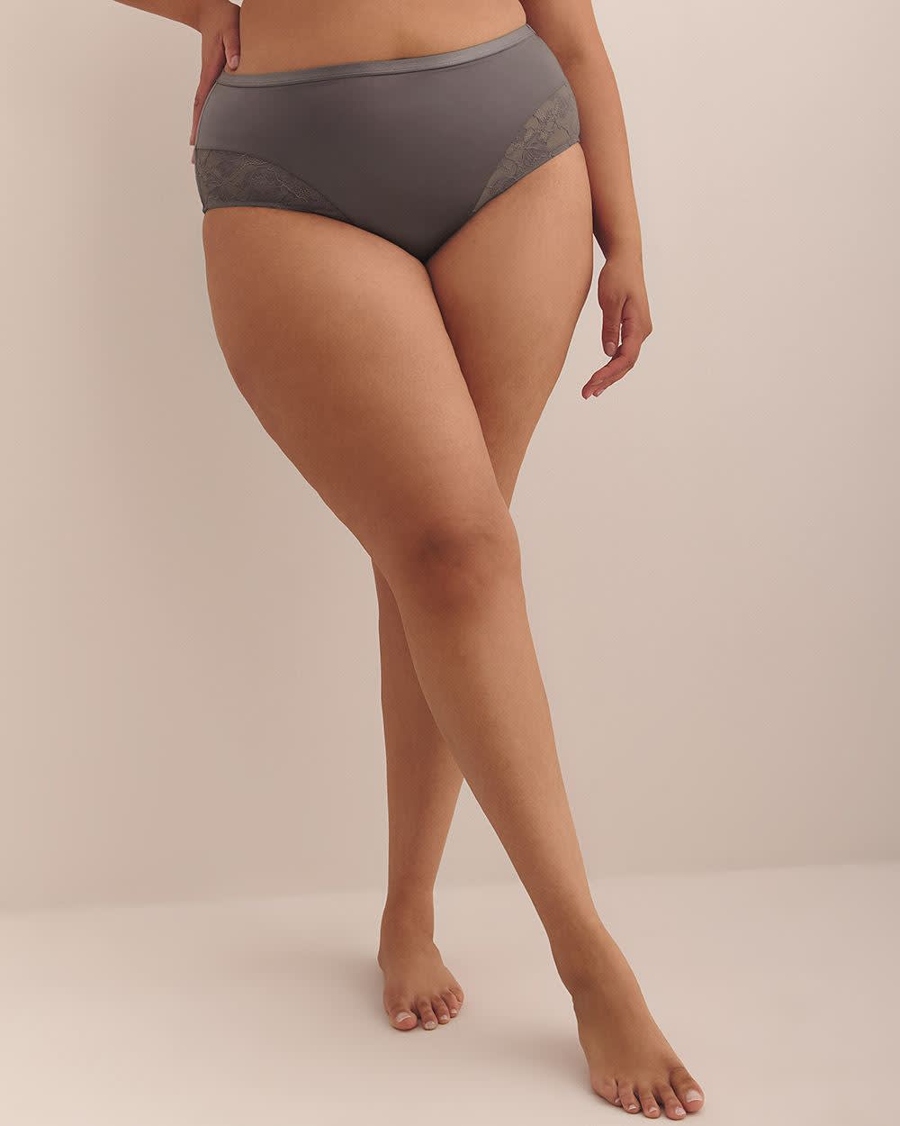 Light Control Grey Full Brief with Mesh - Déesse Collection