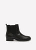 Extra Wide Width, Black Leather Chelsea Bootie