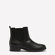 Extra Wide Width, Black Leather Chelsea Bootie
