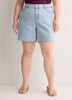 Curvy-Fit High-Rise Denim Shorts