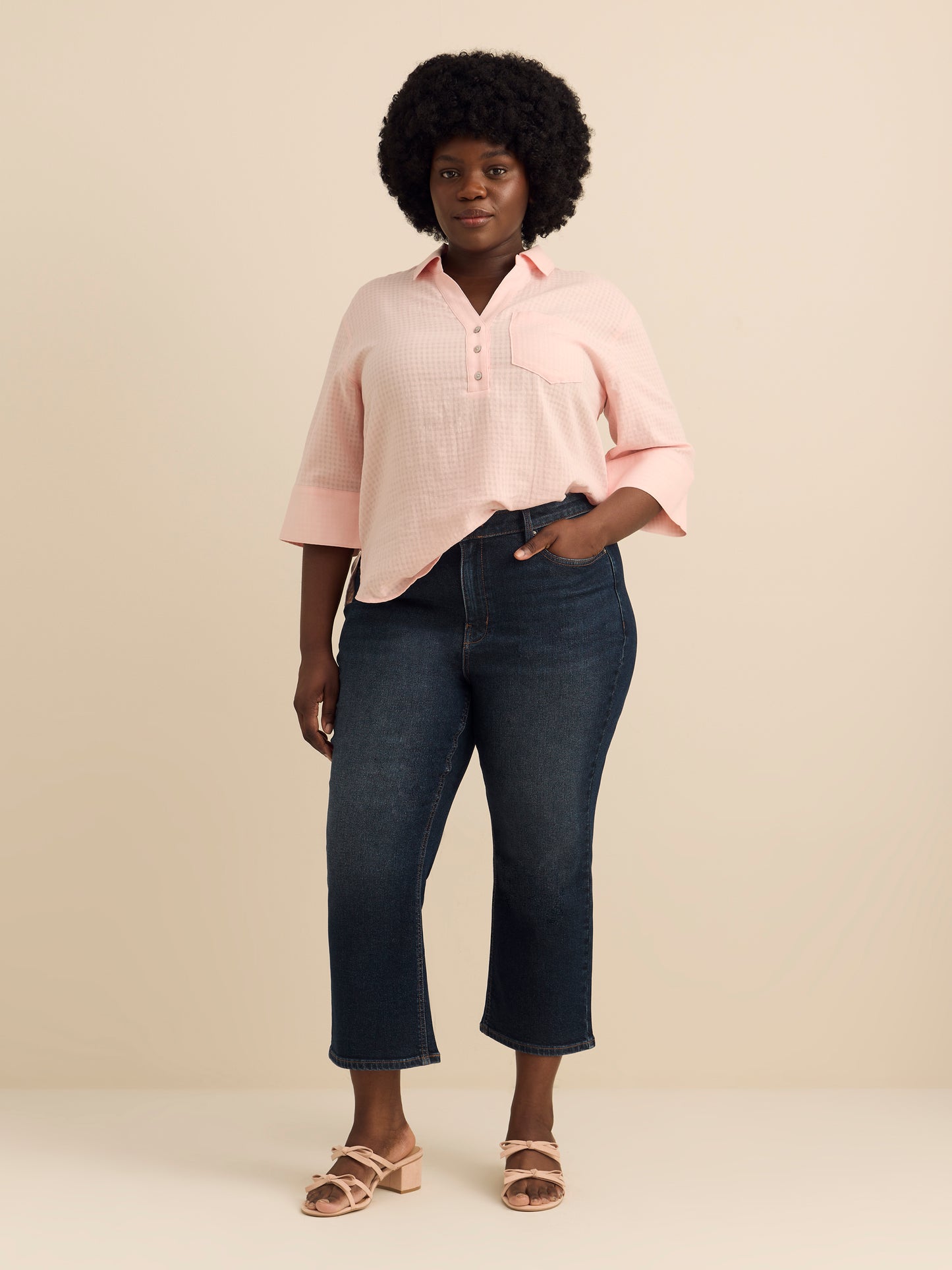 Relaxed Popover Loose Blouse - Addition Elle