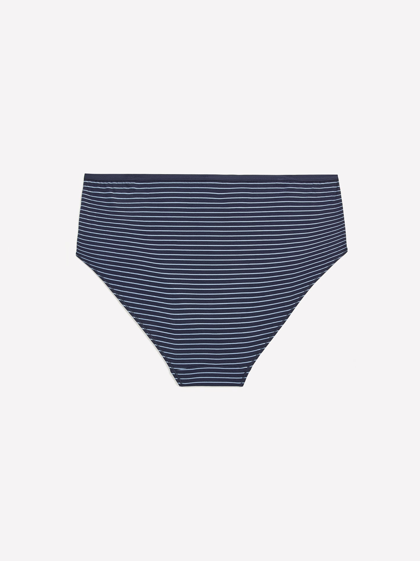 Navy Blue High-Cut Cotton Brief with Stripes - tiVOGLIO