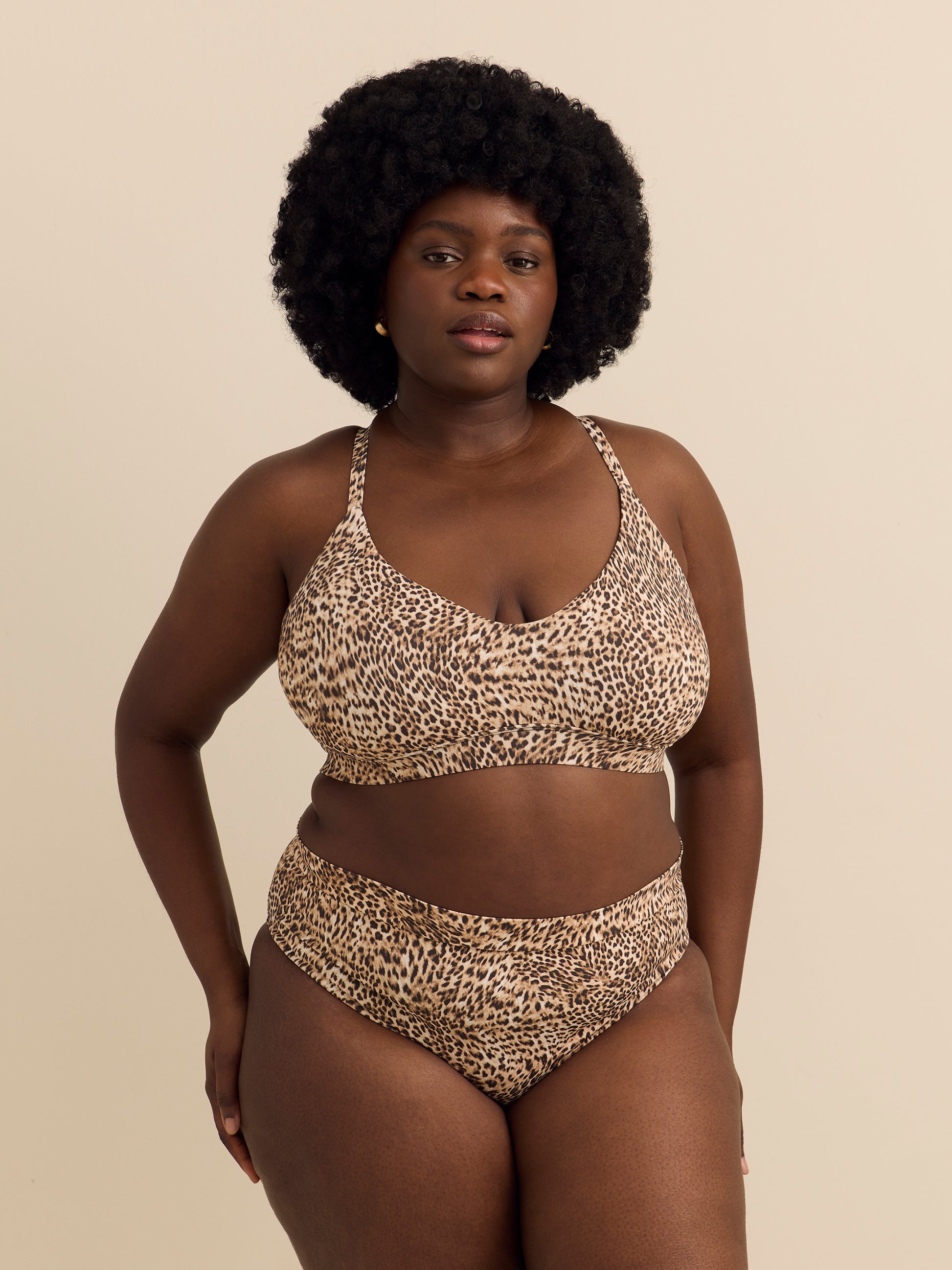 Ruth Leopard Fixed Triangle Bikini Top - Body Glove