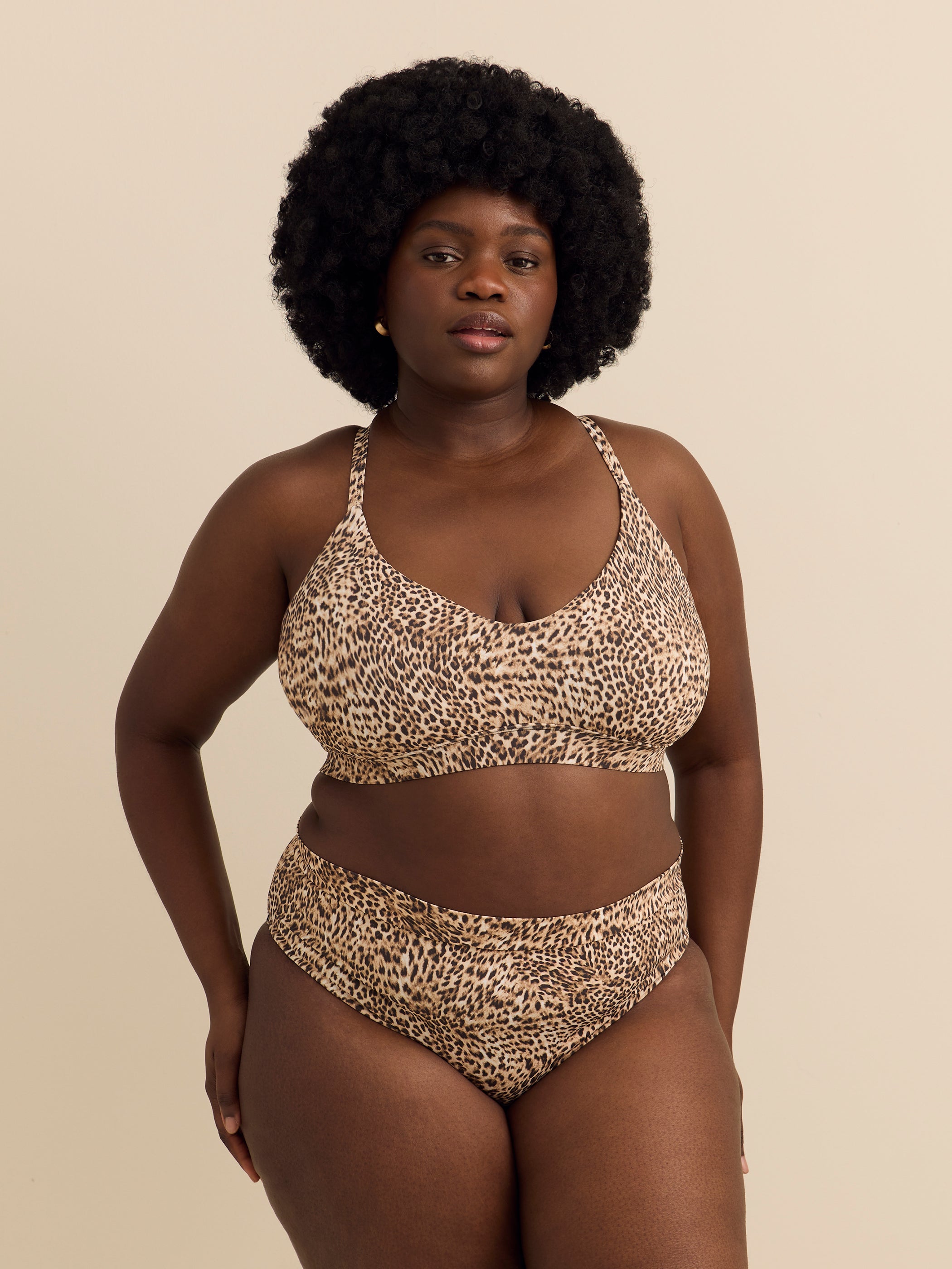 Ruth Leopard Fixed Triangle Bikini Top - Body Glove