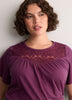 Slight Swing Top with Embroidered Yoke