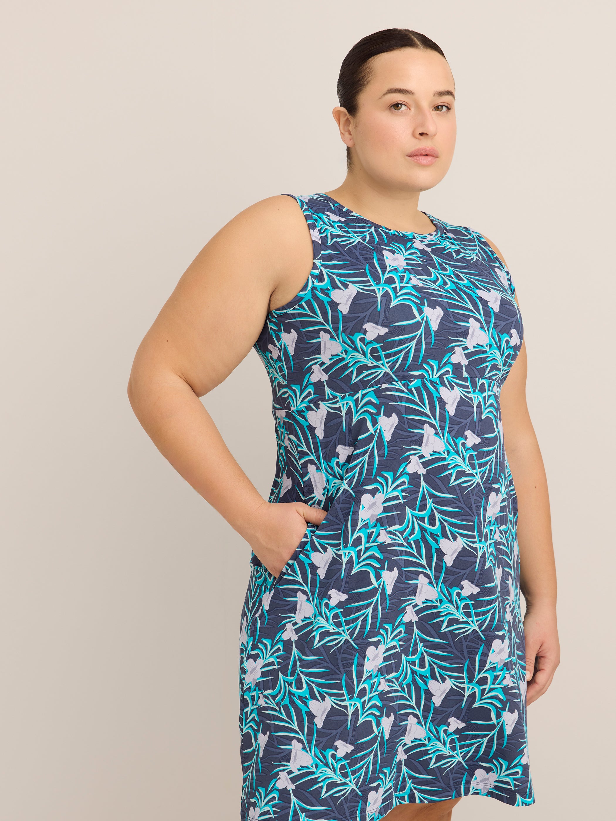 Columbia plus size sleeveless tank dress with sun protection