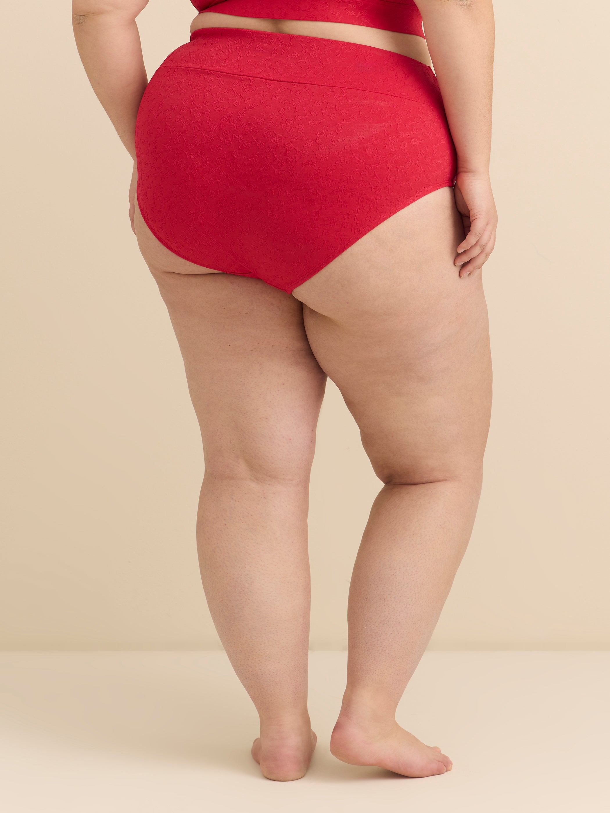 Culotte de maillot de bain taille haute à bande croisée