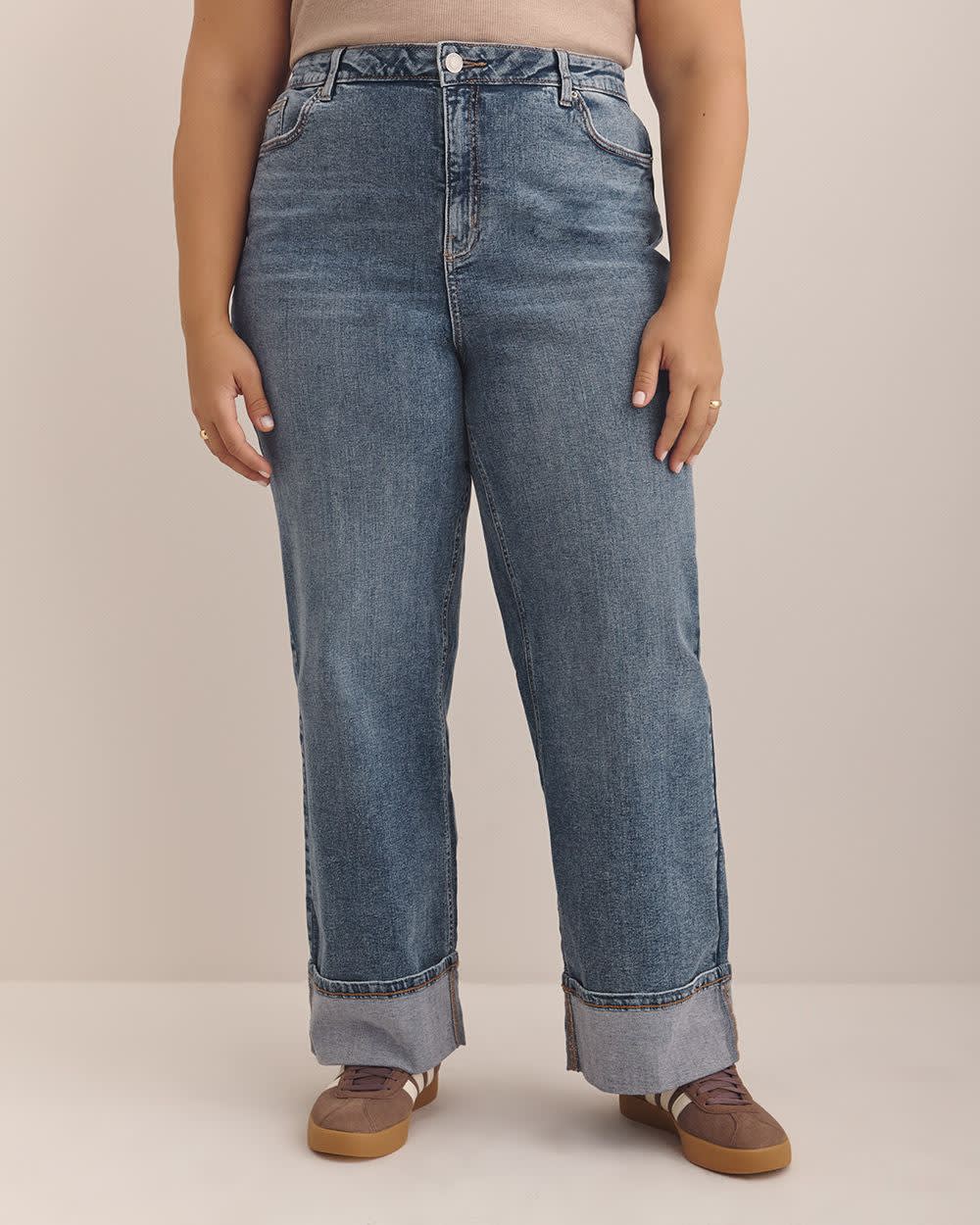 Jean taille haute à  jambe large repliée - d/C JEANS