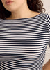 Striped Boat-Neck Rib Knit Baby Tee
