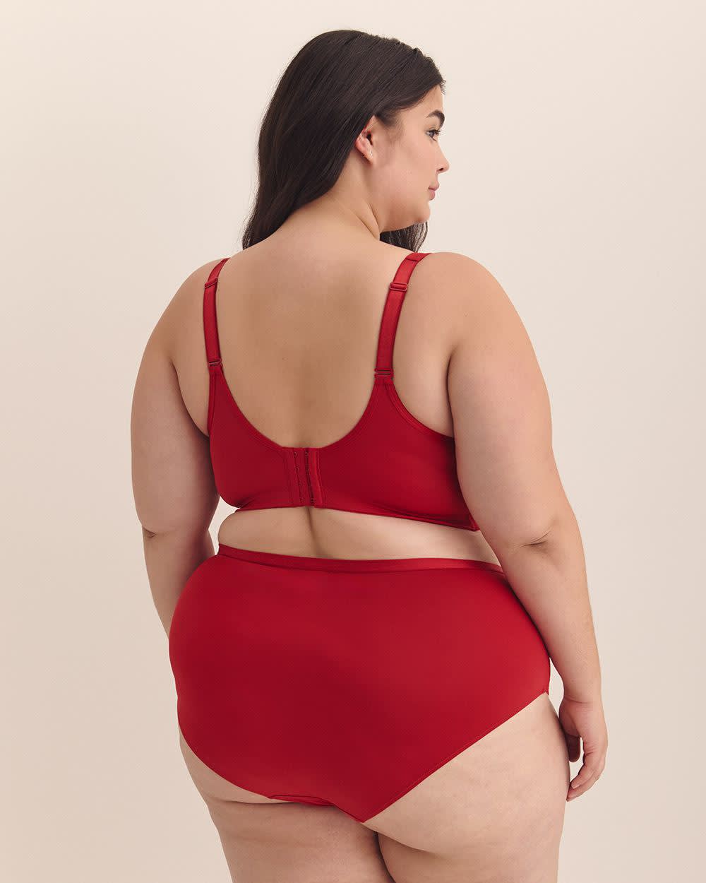 Red Wireless Padded T-Shirt Bra with Sequins Lace Trim - ti Voglio