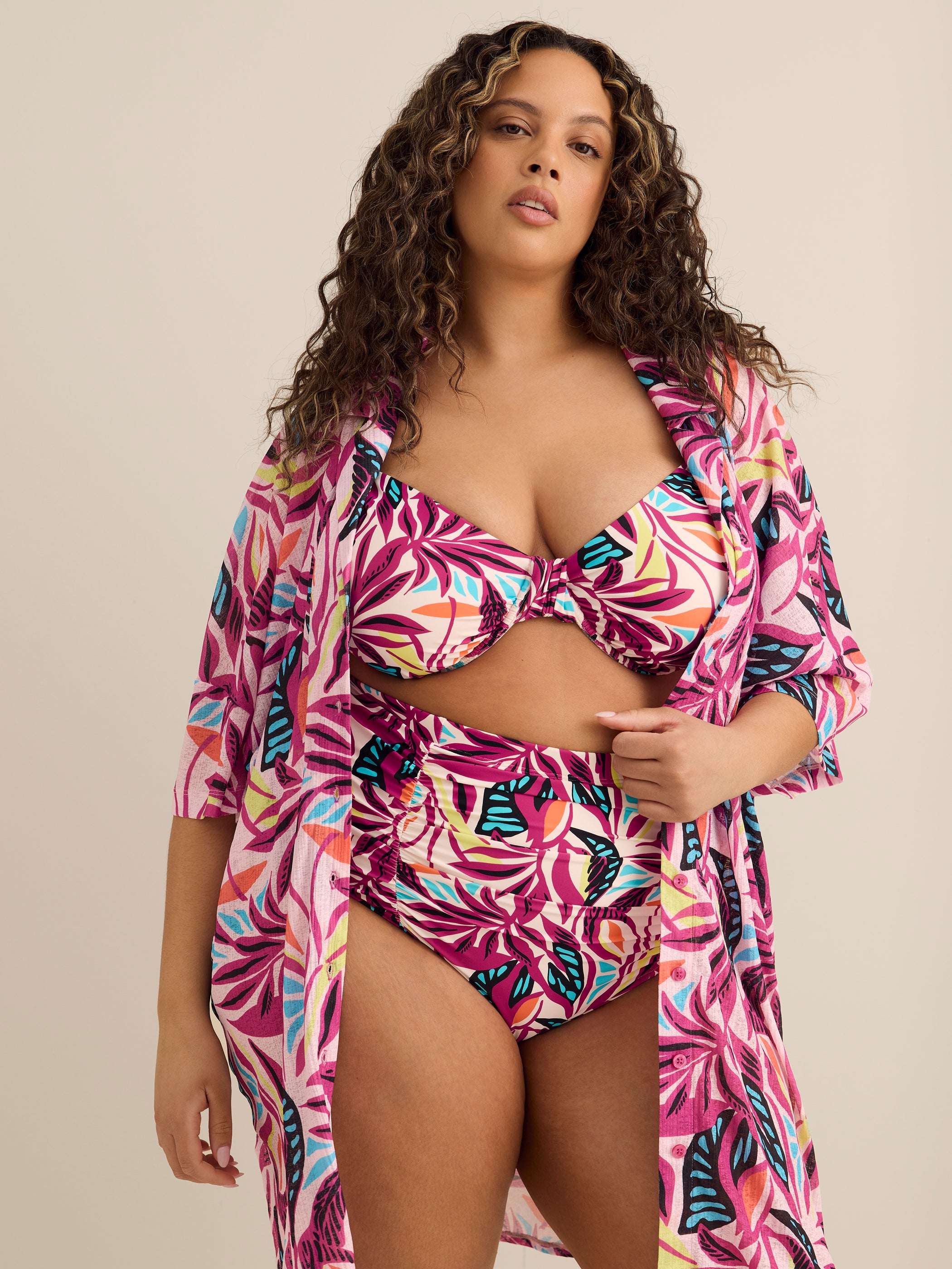 Printed High-Waist Swim Brief